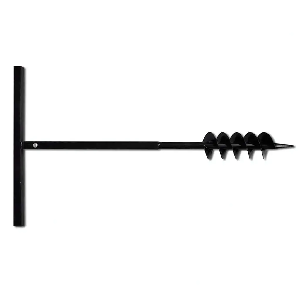 Ground Drill Auger 100mm with Handle Extension Tubes 5m Steel Soil Aeration