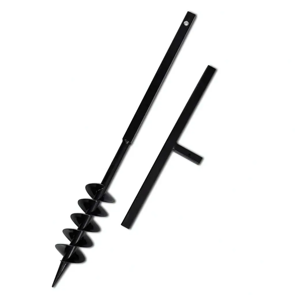 Ground Drill Auger 100mm with Handle Extension Tubes 5m Steel Soil Aeration