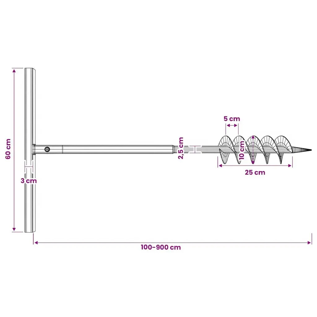 100mm Ground Drill with 8 Extensions
