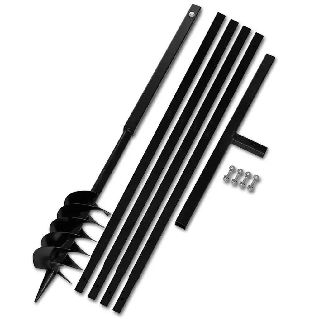 Ground Drill 120mm Steel Auger with Long Handle and 5m Extension Tubes for Soil Aeration