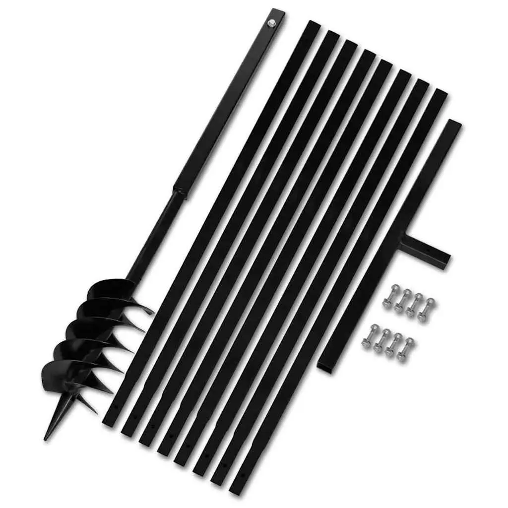 Steel Soil Digging Tool Ground Drill Auger 120mm with 9m Handle Extension Tubes