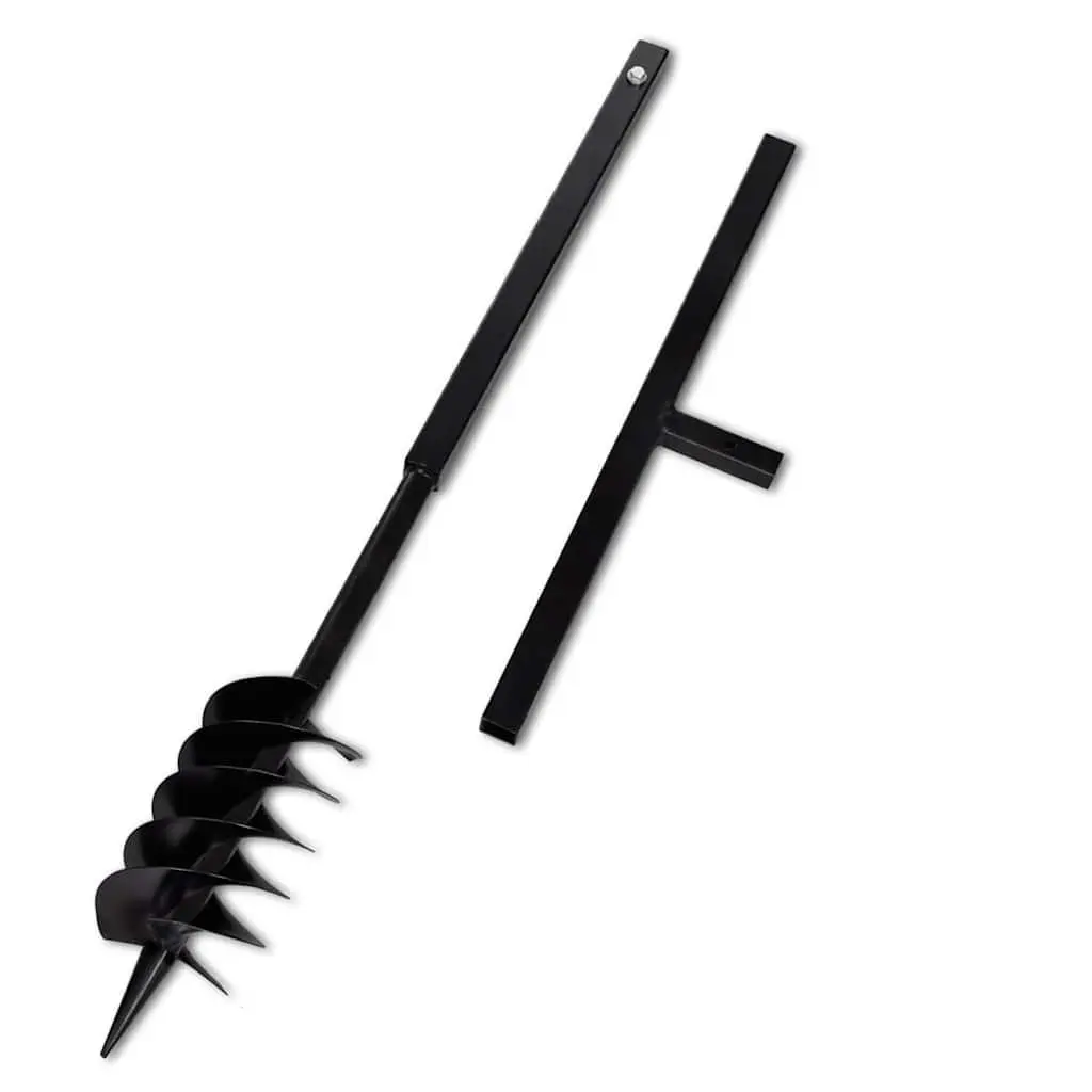 Steel Soil Digging Tool Ground Drill Auger 120mm with 9m Handle Extension Tubes