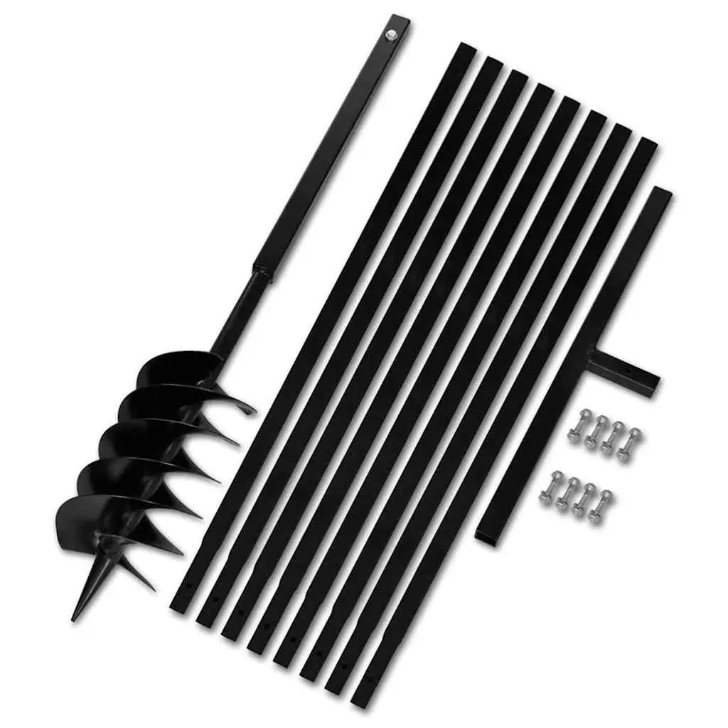 Ground Drill Auger 150mm with Handle Extension Tubes 9m Steel Soil Digging Tool