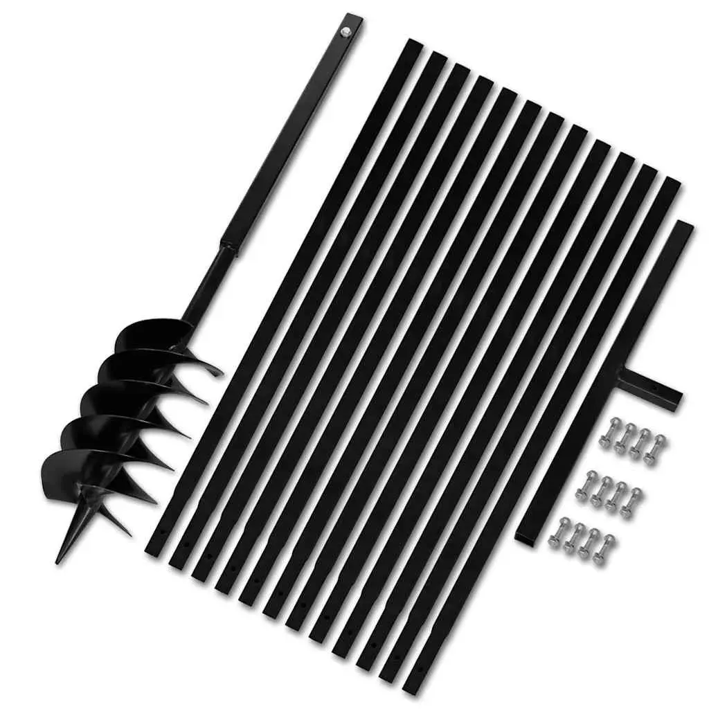 Ground Drill Auger 150mm with Handle and 12 Extension Tubes 13m for Soil Aeration
