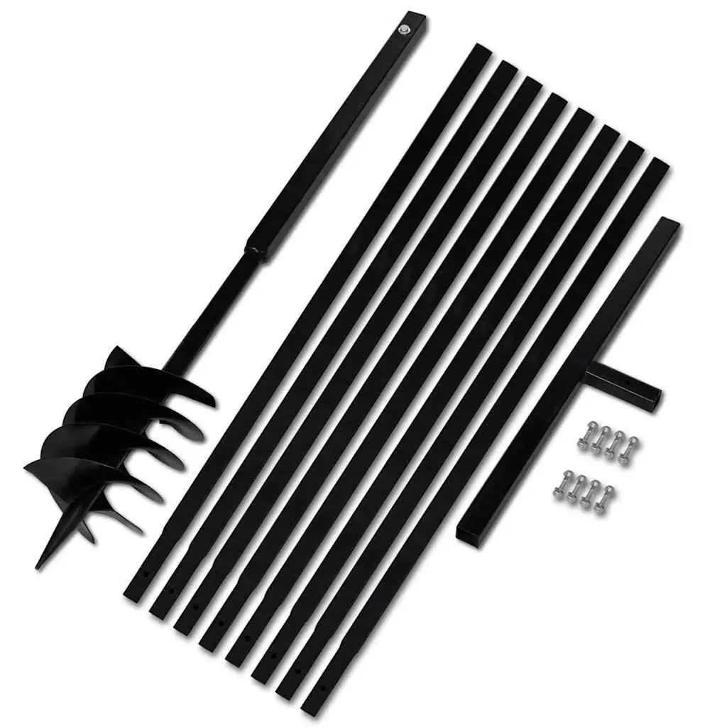 Auger Drill 180mm Ergonomic Handle 9m Extension Tubes Soil Aeration Gardening