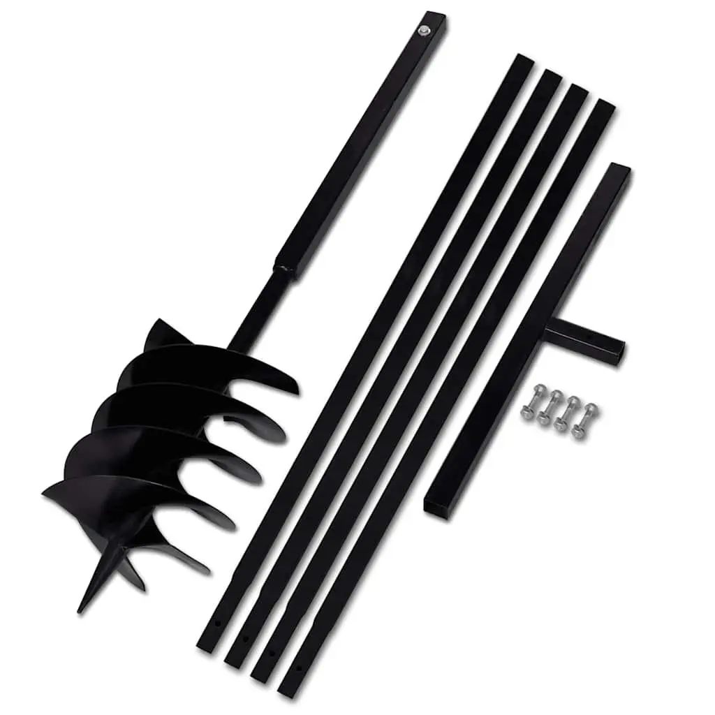 Ground Drill 200mm with Handle and 5m Extension Tubes Steel Auger Soil Aerator