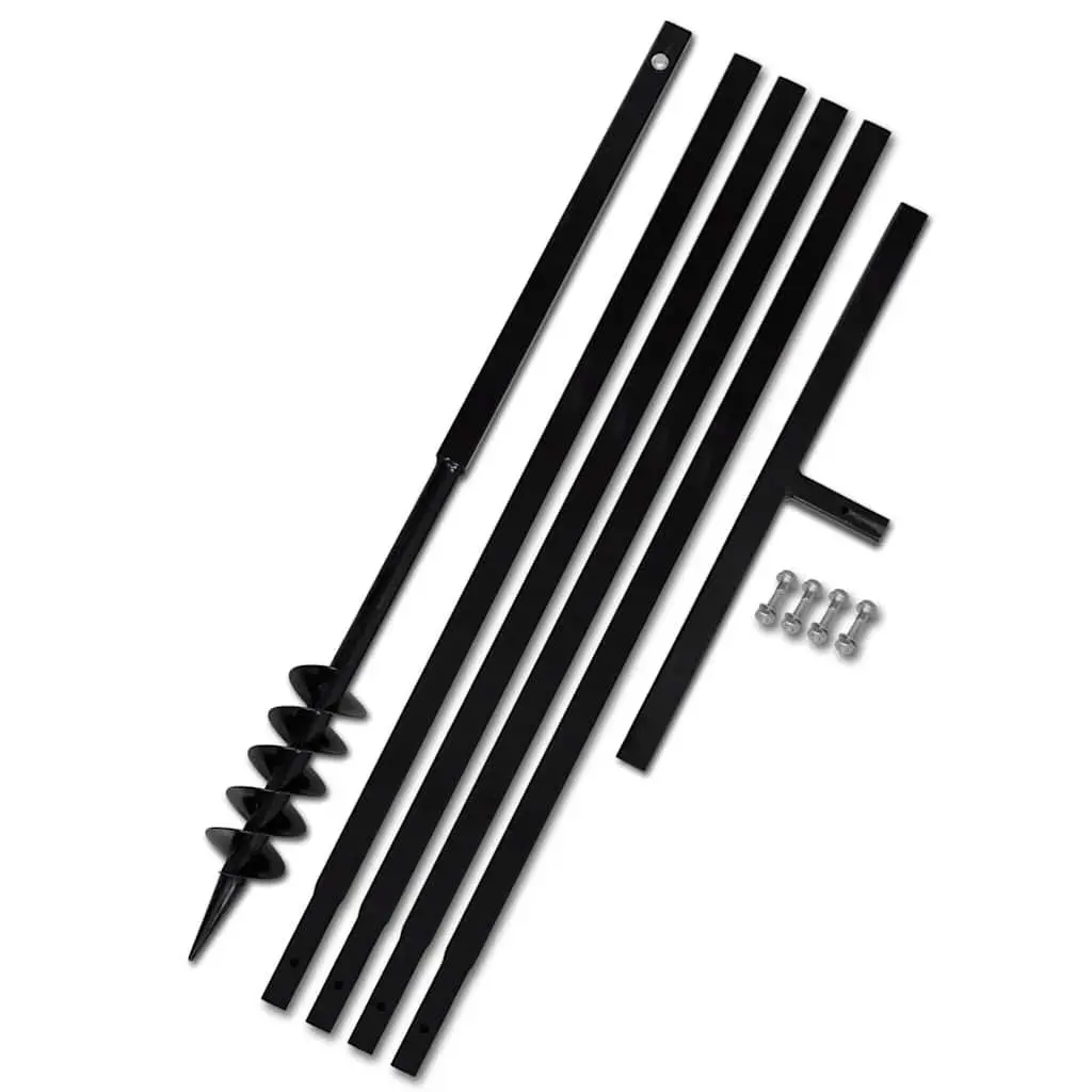 Ground Drill Auger 80mm with Handle and 5m Extension Tubes Gardening Tool