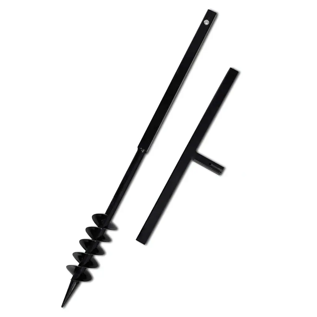 Ground Drill Auger 80mm with Handle and 5m Extension Tubes Gardening Tool