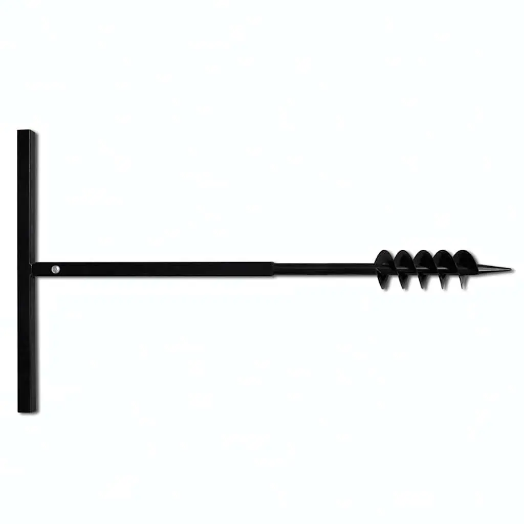 Ground Drill Auger 80mm with Handle and 5m Extension Tubes Gardening Tool