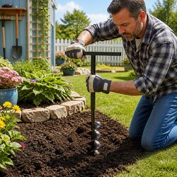Your Gardening Companion: 80mm Ground Drill with Handle