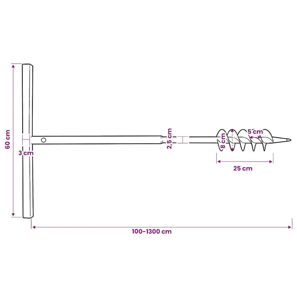 Ground Drill 80mm with Handle and Extension Tubes Soil Auger Gardening Digging