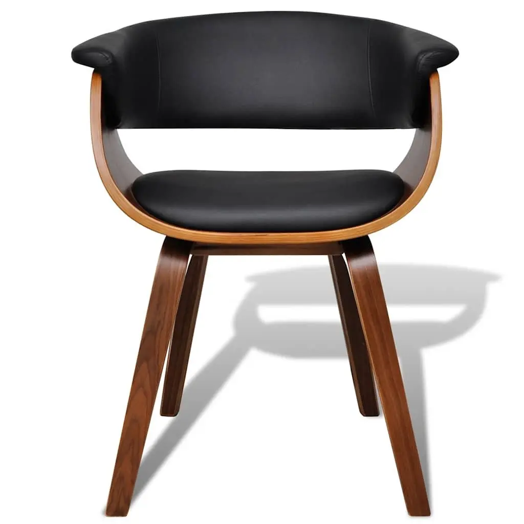 Dining Chairs 2 pcs Bent Wood Frame Faux Leather Seat Kitchen Room Furniture