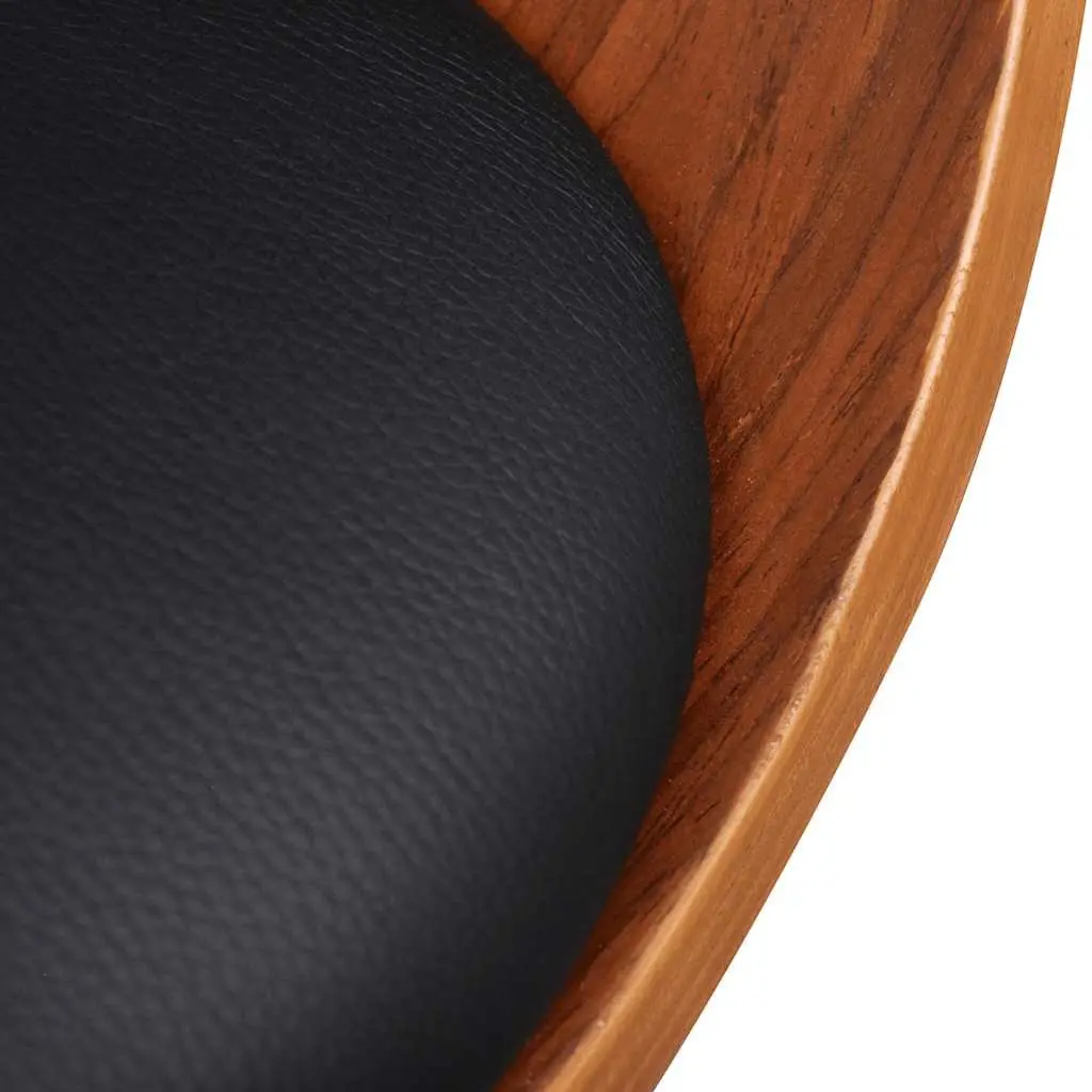 Dining Chairs 2 pcs Bent Wood Frame Faux Leather Seat Kitchen Room Furniture