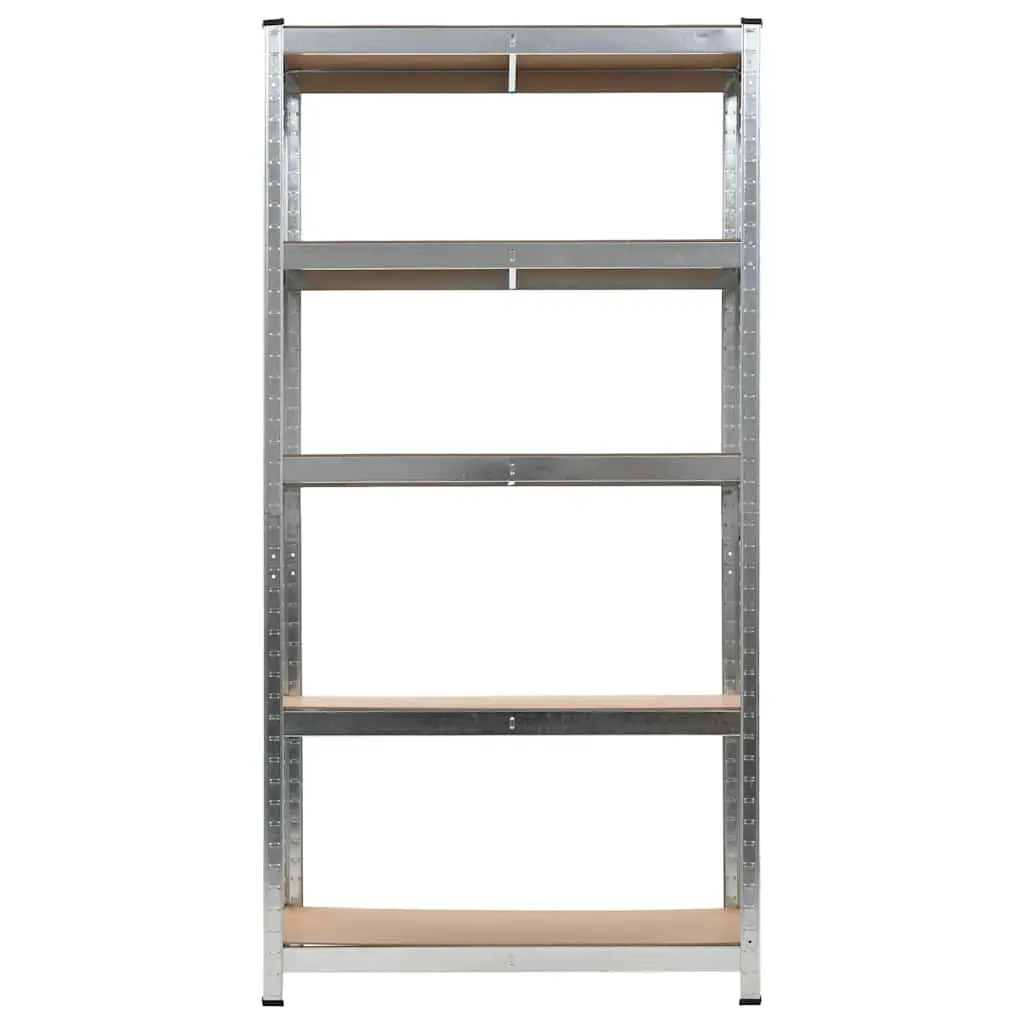 Storage Shelf Unit Silver Heavy Duty Steel Frame 2 Pieces