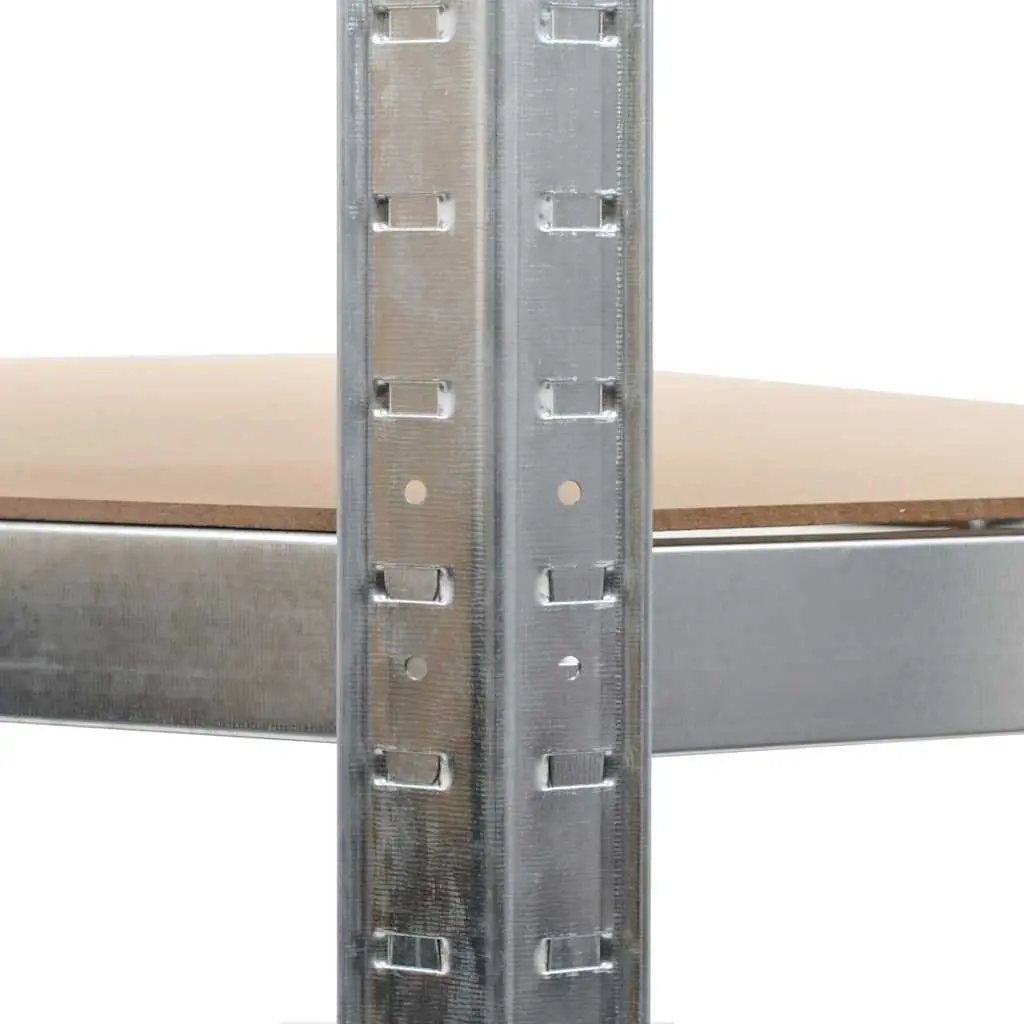 Storage Shelf Unit Silver Heavy Duty Steel Frame 2 Pieces