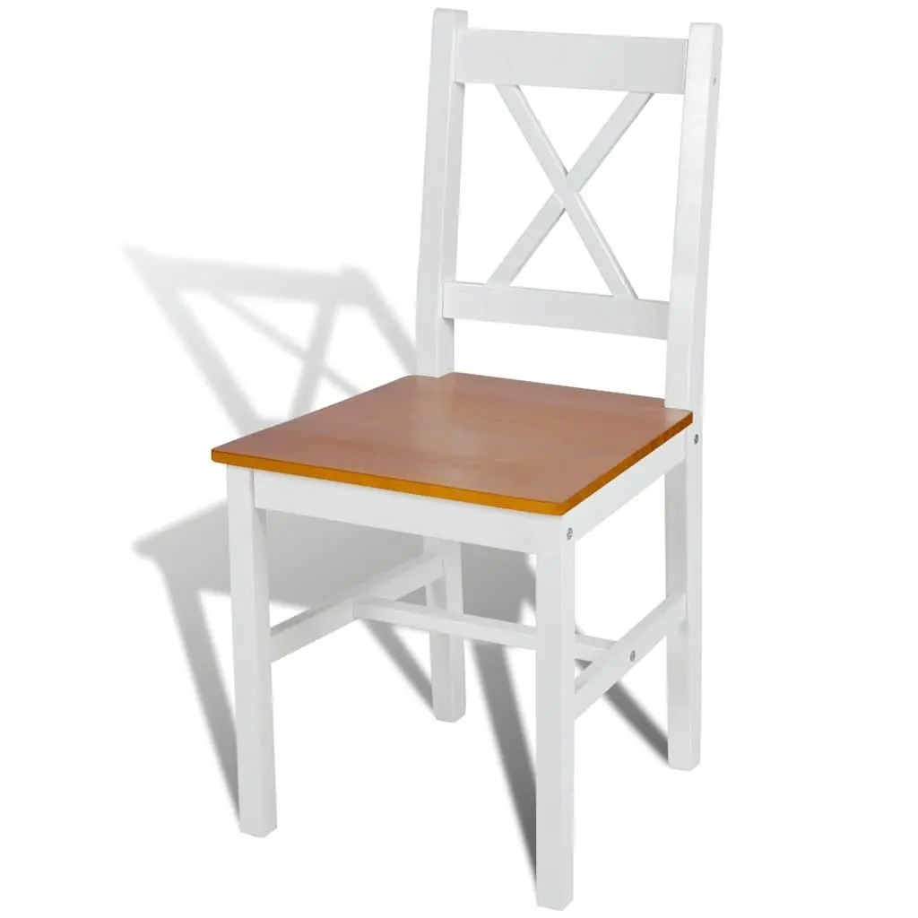 Dining Chairs Set 6 Pieces White Wooden Ergonomic
