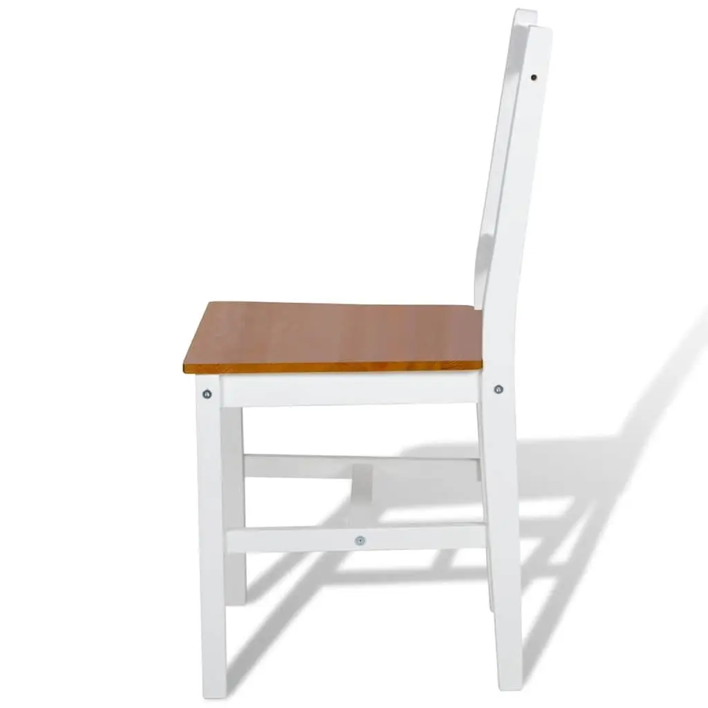 Dining Chairs Set 6 Pieces White Wooden Ergonomic