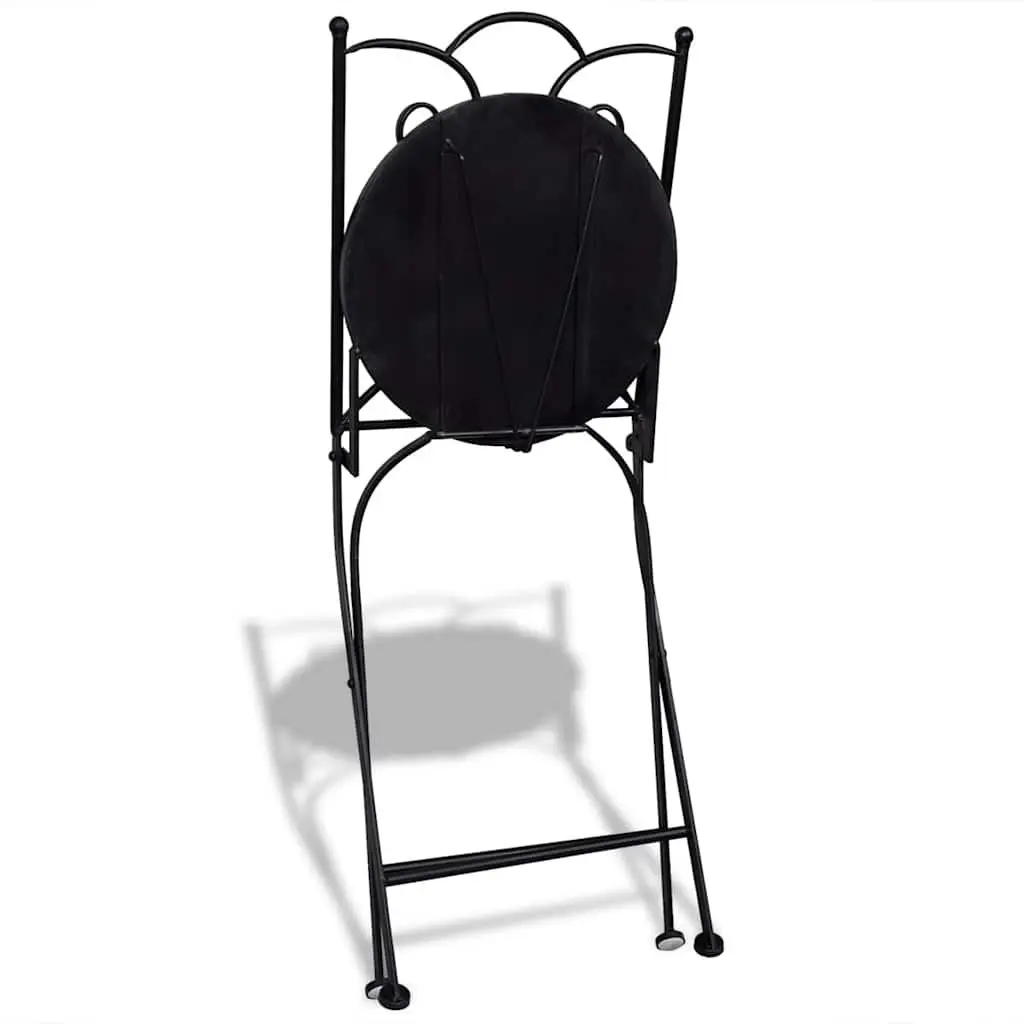 3 Piece Mosaic Bistro Set Brown Ceramic Tile Outdoor Patio Furniture