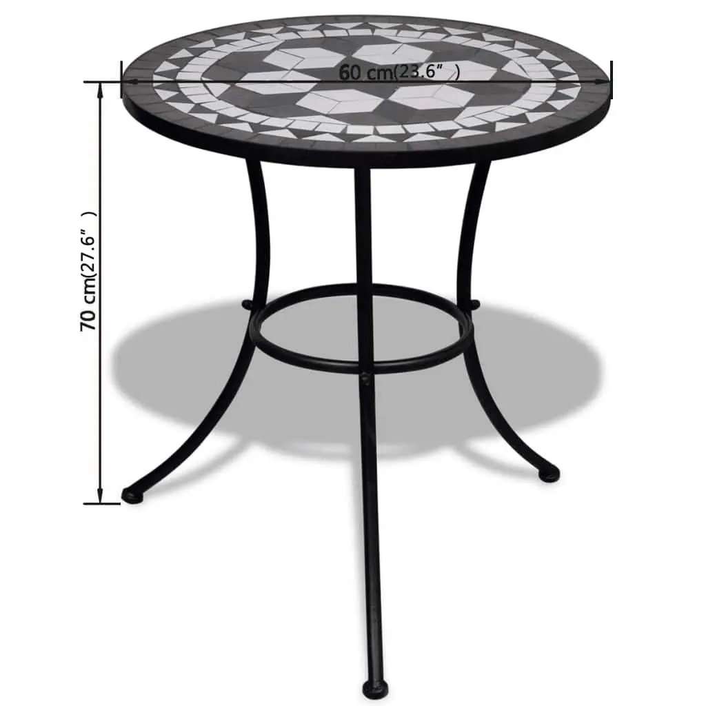 3 Piece Outdoor Bistro Set Ceramic Tile Table Chairs Patio Garden Furniture