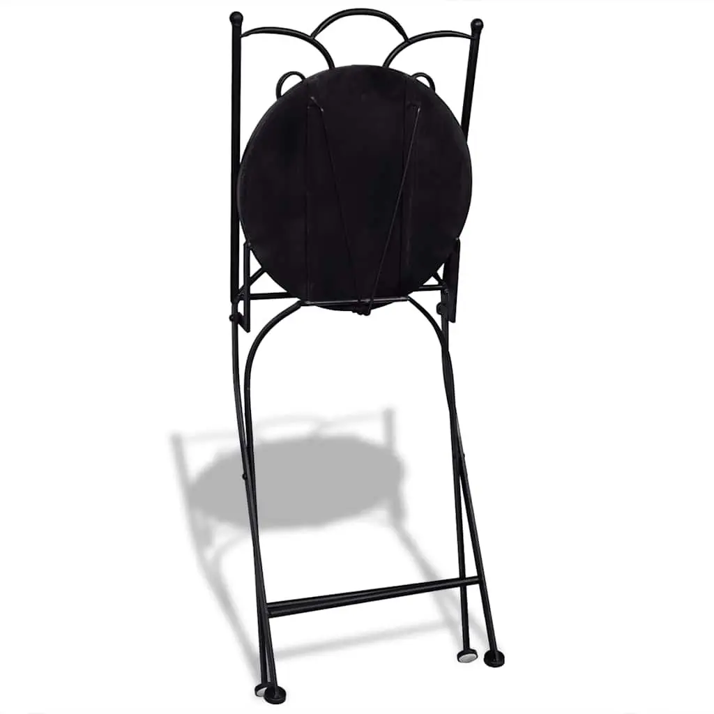 3 Piece Outdoor Bistro Set Ceramic Tile Table Chairs Patio Garden Furniture