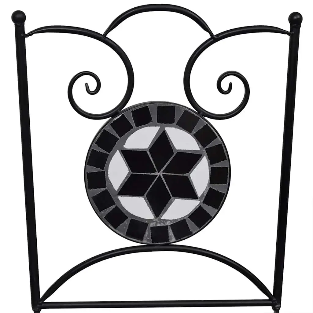 3 Piece Outdoor Bistro Set Ceramic Tile Table Chairs Patio Garden Furniture