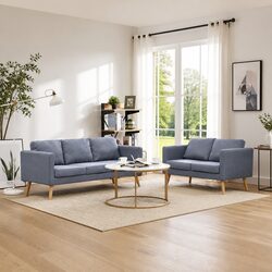 A Comfortable Sofa Set in Grey to Fit Your Living Area