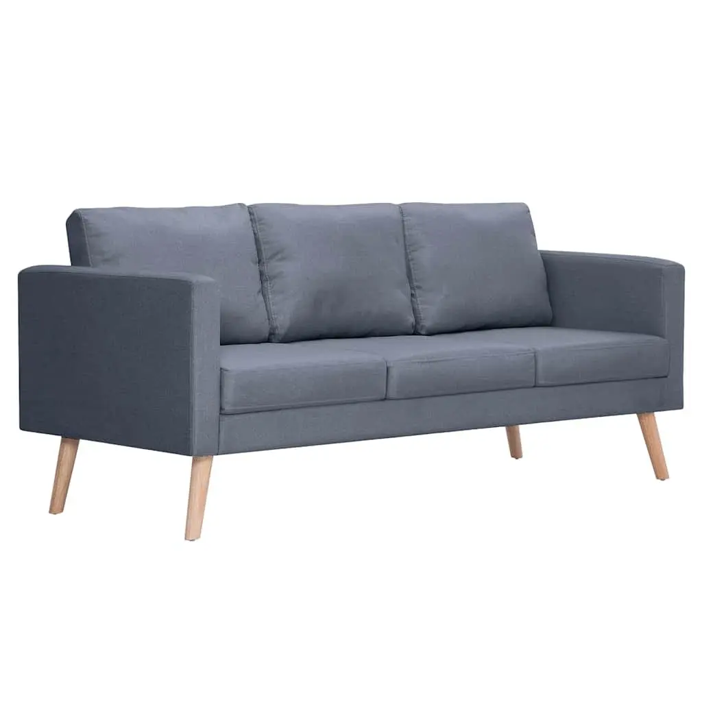 Sofa Set 2-Seater 3-Seater Grey Fabric Padded Cushions Living Room Couch
