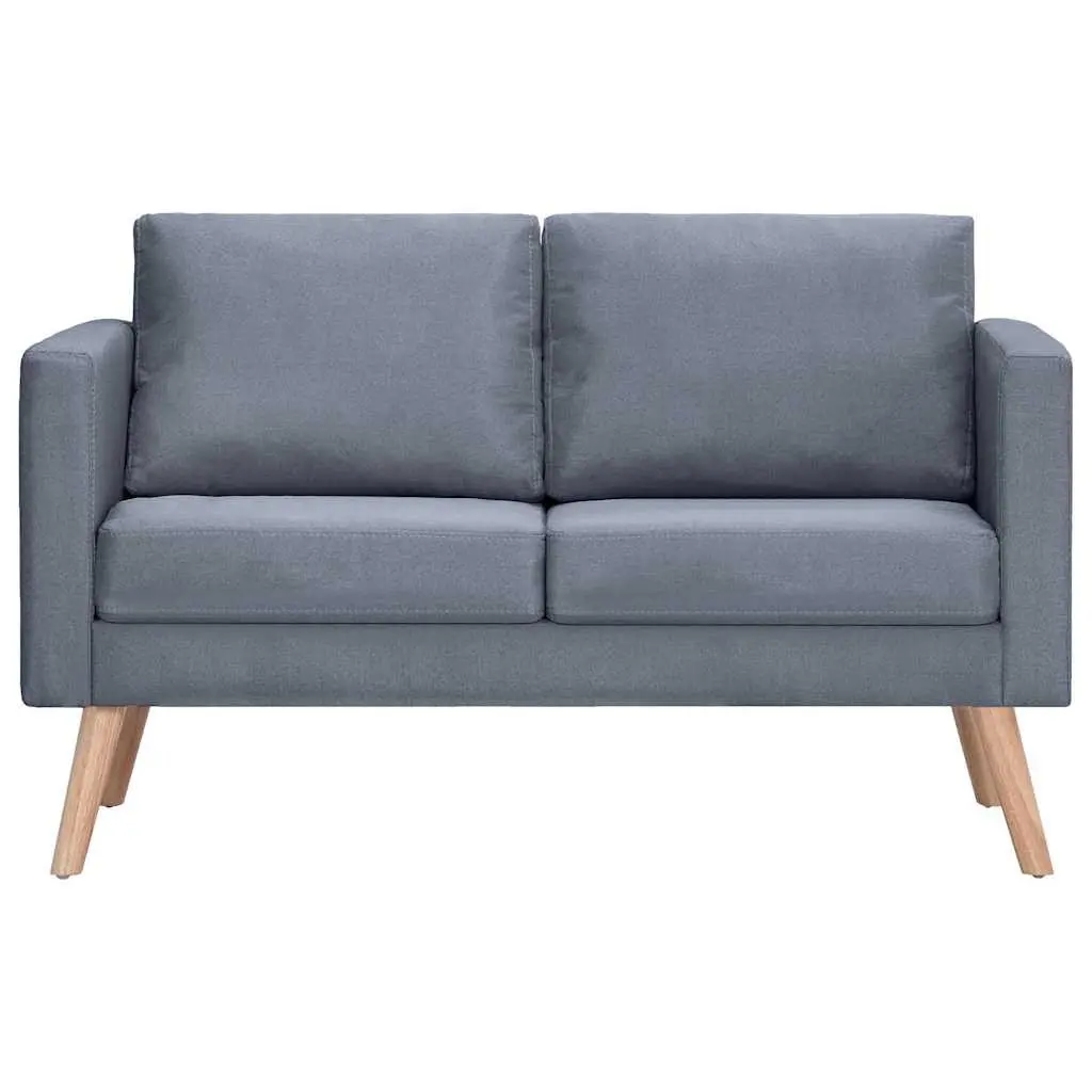 Sofa Set 2-Seater 3-Seater Grey Fabric Padded Cushions Living Room Couch
