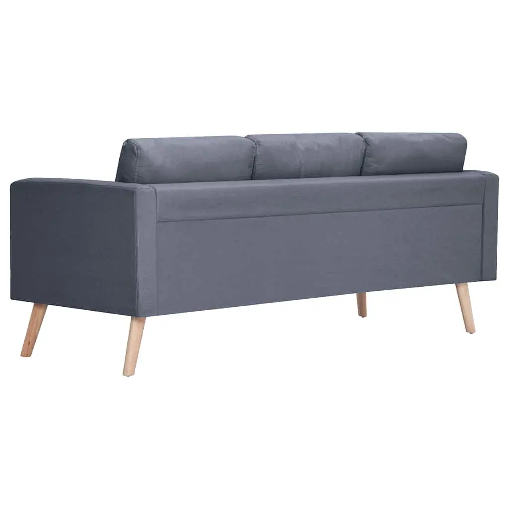 Sofa Set 2-Seater 3-Seater Grey Fabric Padded Cushions Living Room Couch