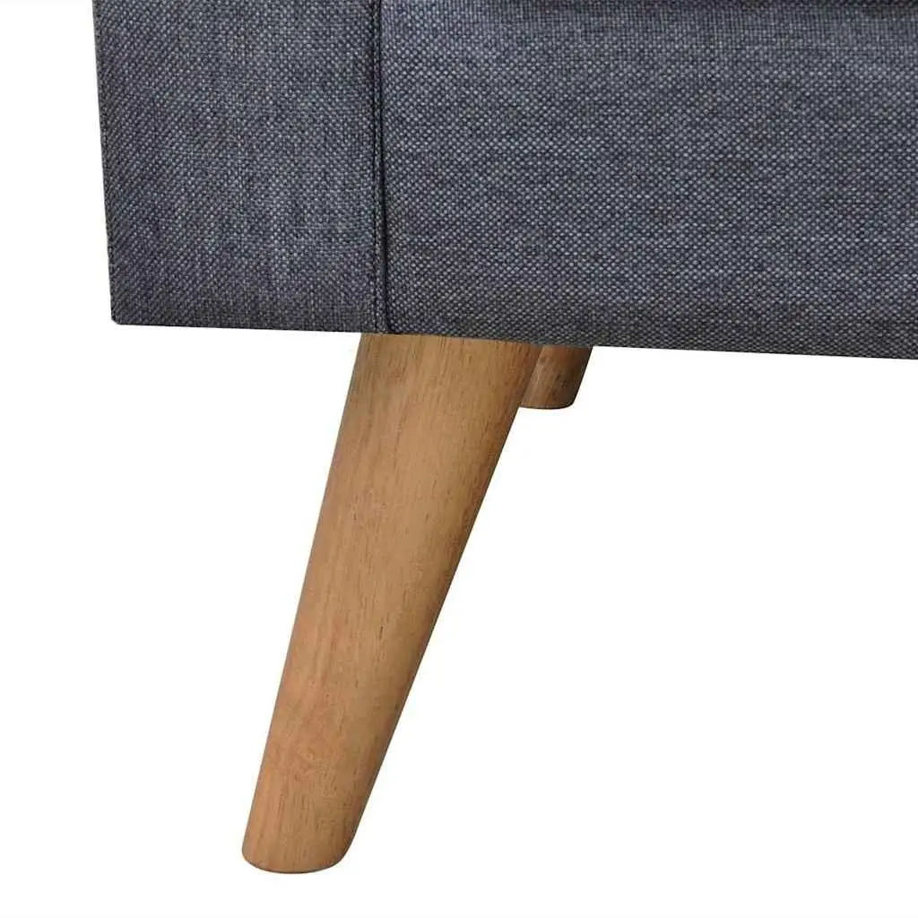 Sofa Set 2-Seater 3-Seater Grey Fabric Padded Cushions Living Room Couch