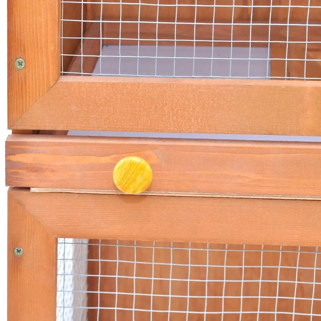 Outdoor Rabbit Hutch Small Pet Cage Wood 1 Door Brown Enclosure