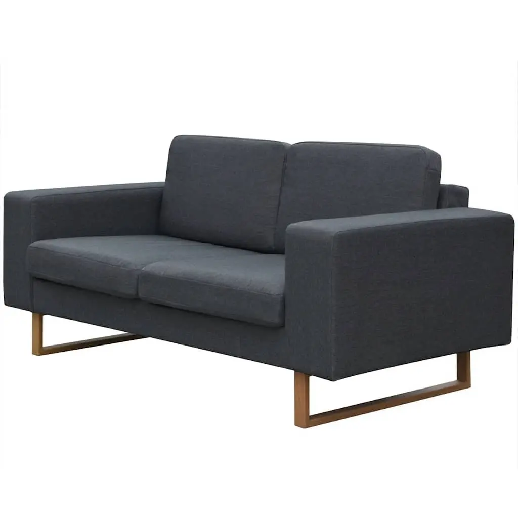 2-Seater and 3-Seater Sofa Set Grey Removable Cushion Covers Machine Washable