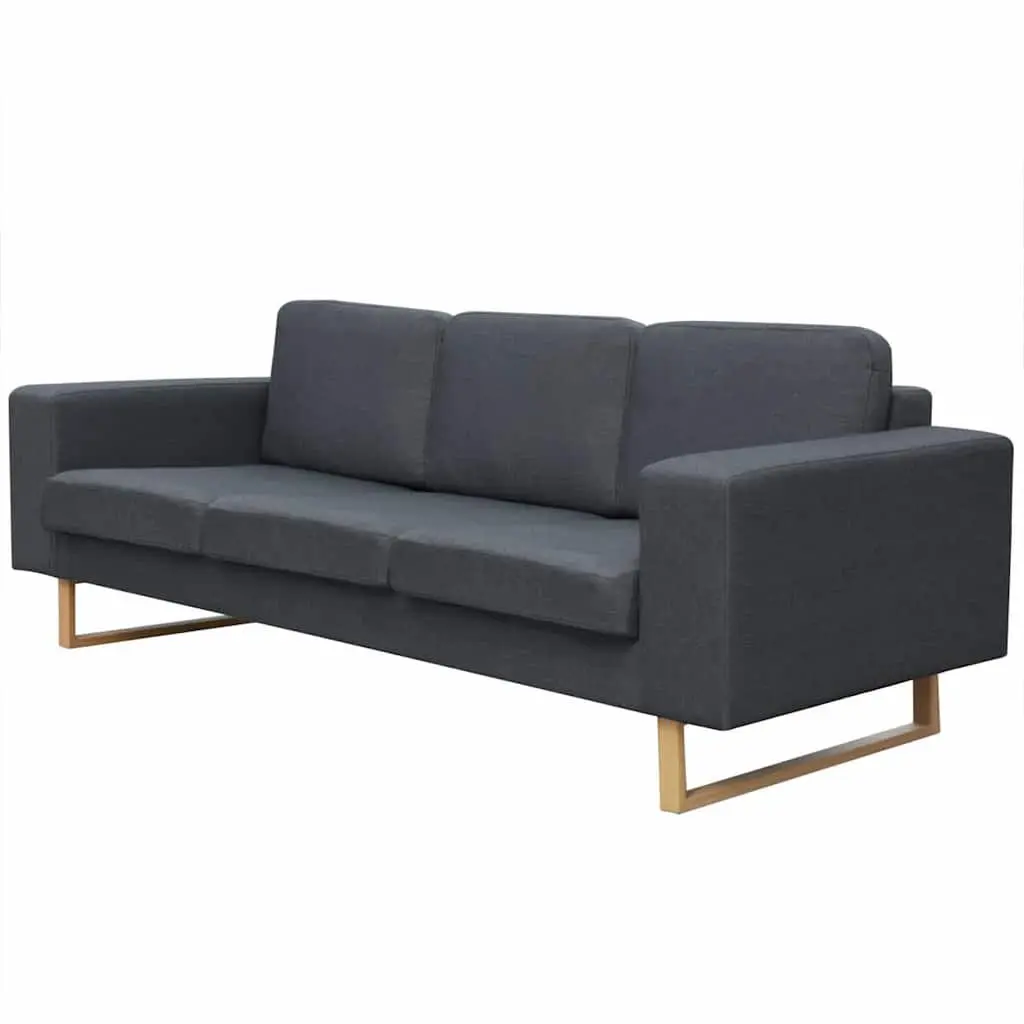 2-Seater and 3-Seater Sofa Set Grey Removable Cushion Covers Machine Washable