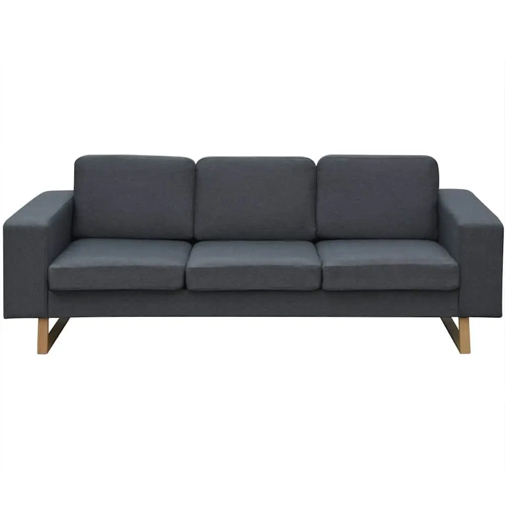 2-Seater and 3-Seater Sofa Set Grey Removable Cushion Covers Machine Washable