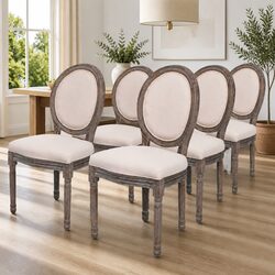 Your Perfect Dining Chairs: Set of 6 in Cream Linen