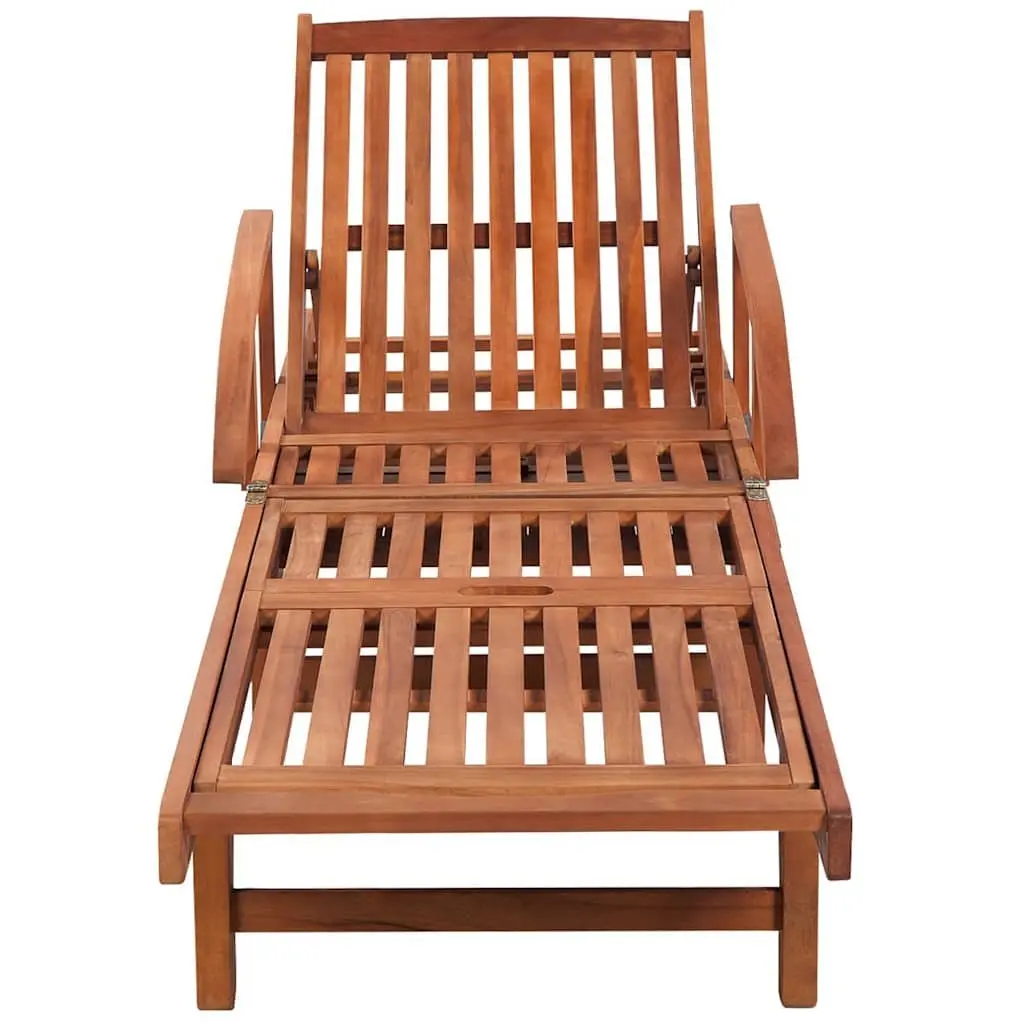 Sun Loungers with Wheels Adjustable Backrest and Footrest 2 pcs Solid Acacia Wood Outdoor Garden Patio Furniture