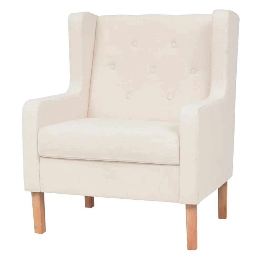 2-Piece Fabric Sofa Set Armchair 2-Seater White Living Room Lounge Suite