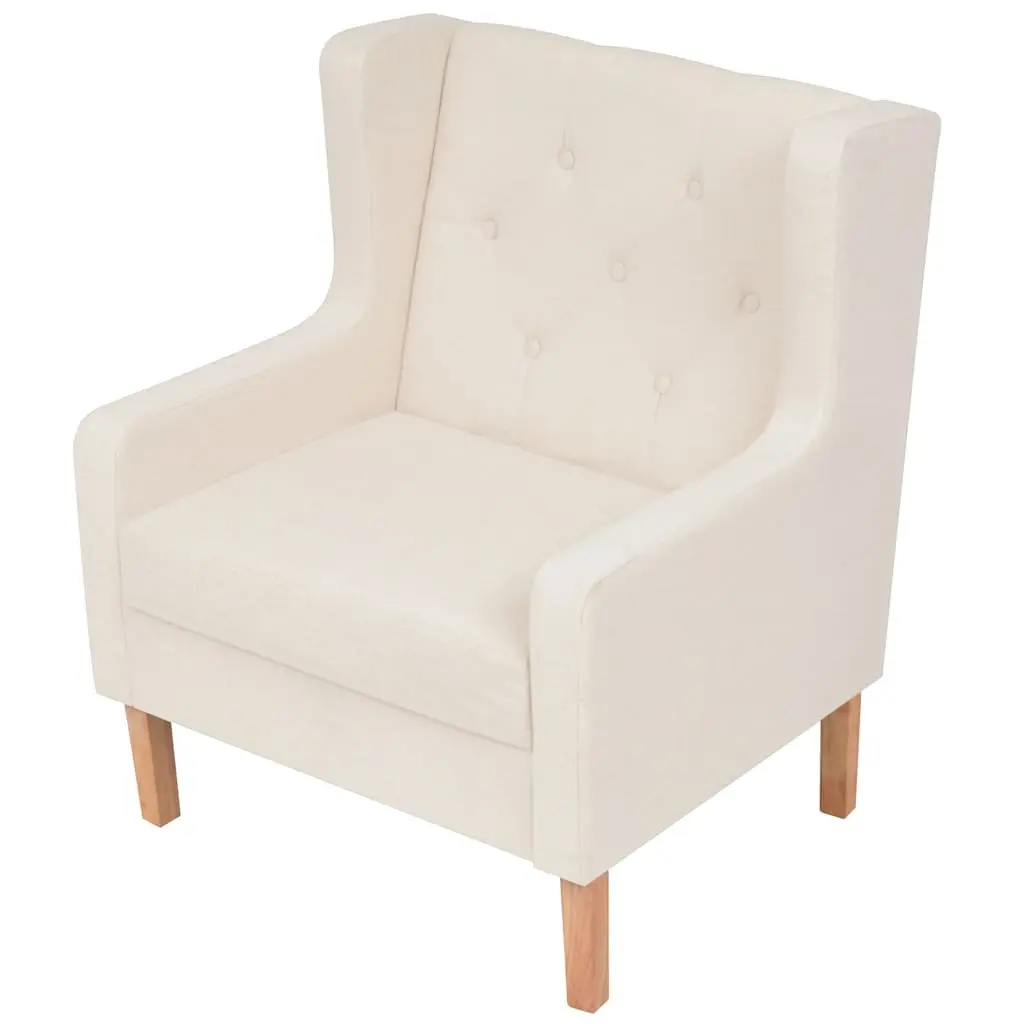 2-Piece Fabric Sofa Set Armchair 2-Seater White Living Room Lounge Suite