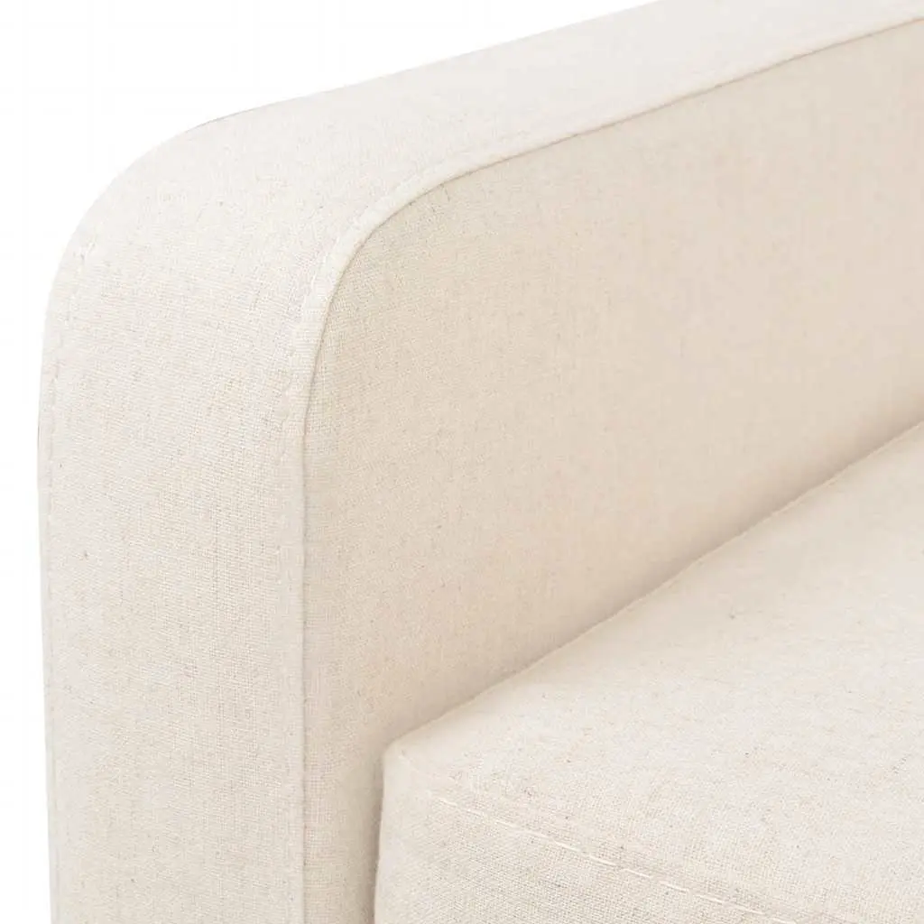 2-Piece Fabric Sofa Set Armchair 2-Seater White Living Room Lounge Suite