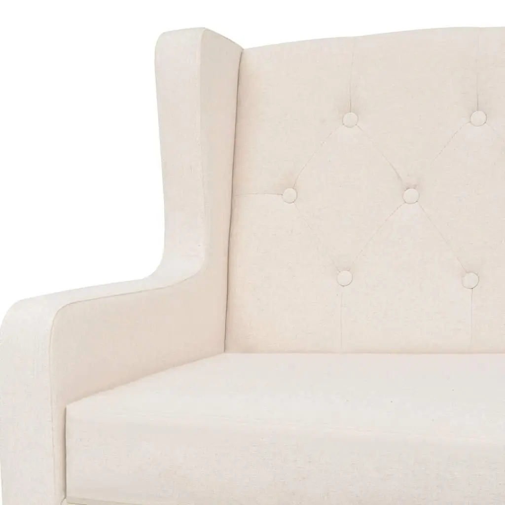 2-Piece Fabric Sofa Set with Armchair 3-Seater Lounge Cream White Living Room