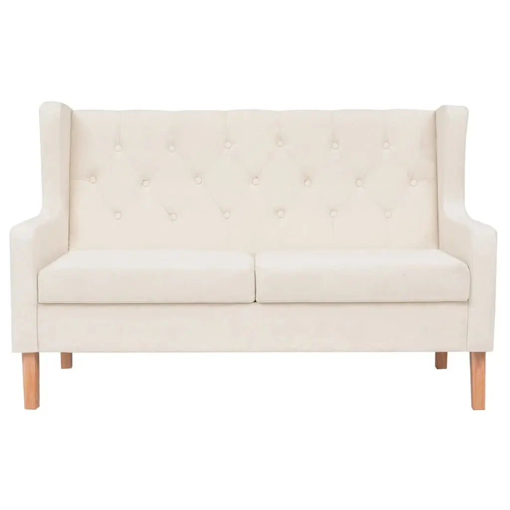Fabric Sofa Set 2 Pieces White Upholstered 2-Seater 3-Seater