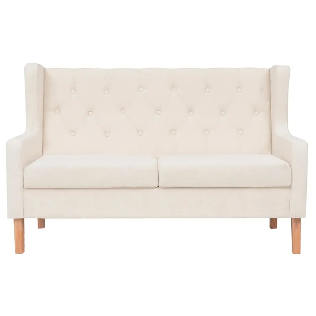 Fabric Sofa Set 2 Pieces White Upholstered 2-Seater 3-Seater