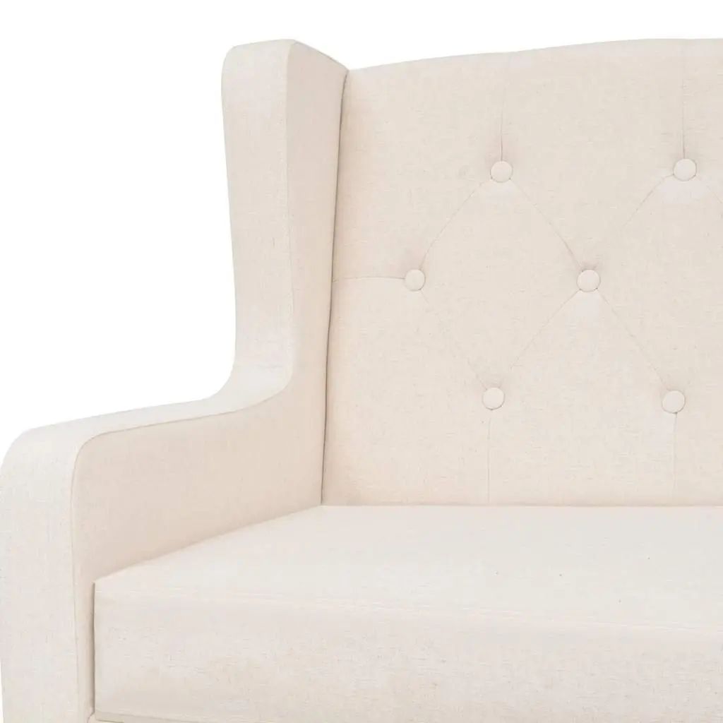 Fabric Sofa Set 2 Pieces White Upholstered 2-Seater 3-Seater