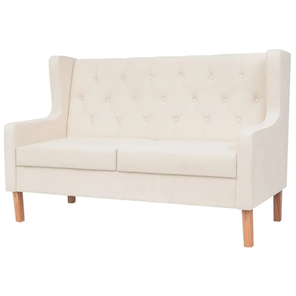 3-Piece Sofa Set Fabric Upholstered Solid Wooden Frame White