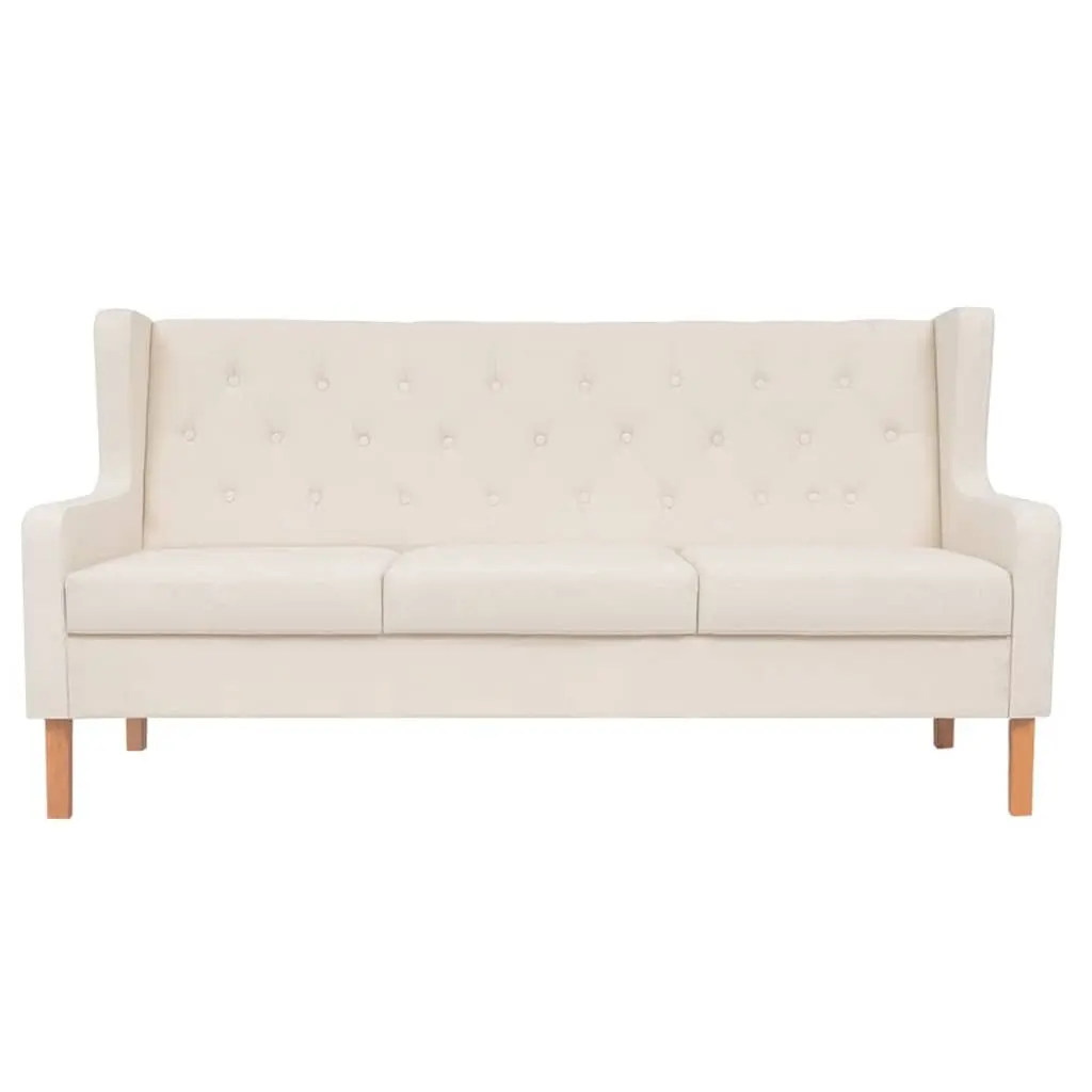 3-Piece Sofa Set Fabric Upholstered Solid Wooden Frame White