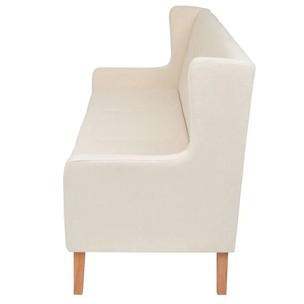 3-Piece Sofa Set Fabric Upholstered Solid Wooden Frame White