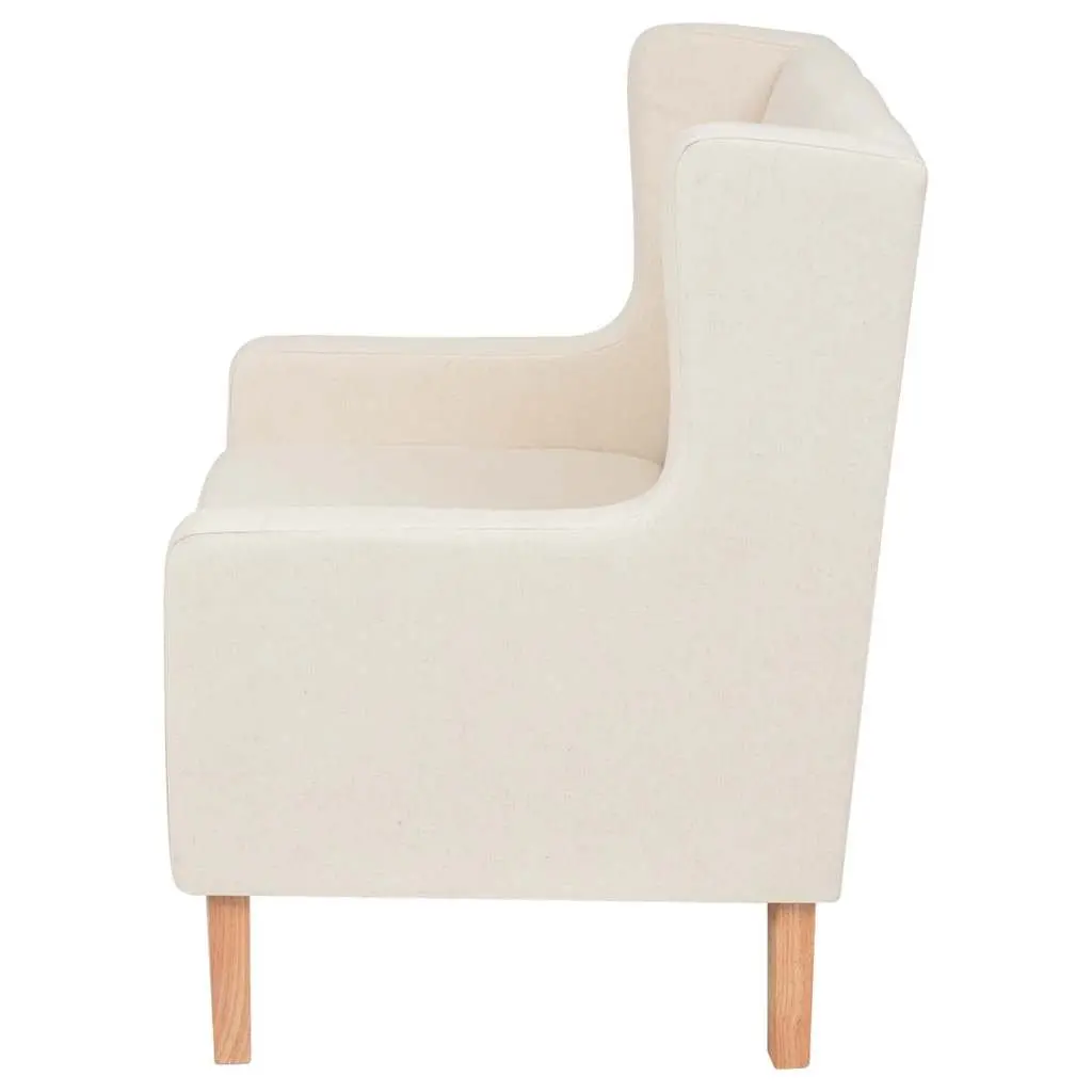 3-Piece Sofa Set Fabric Upholstered Solid Wooden Frame White