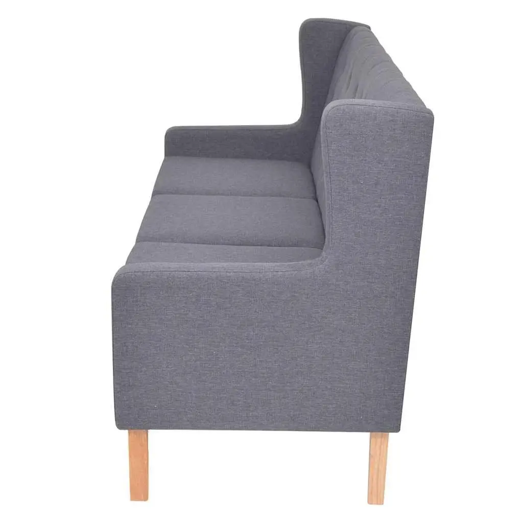Grey Fabric Sofa Set 2 Pieces Armchair 3-Seater