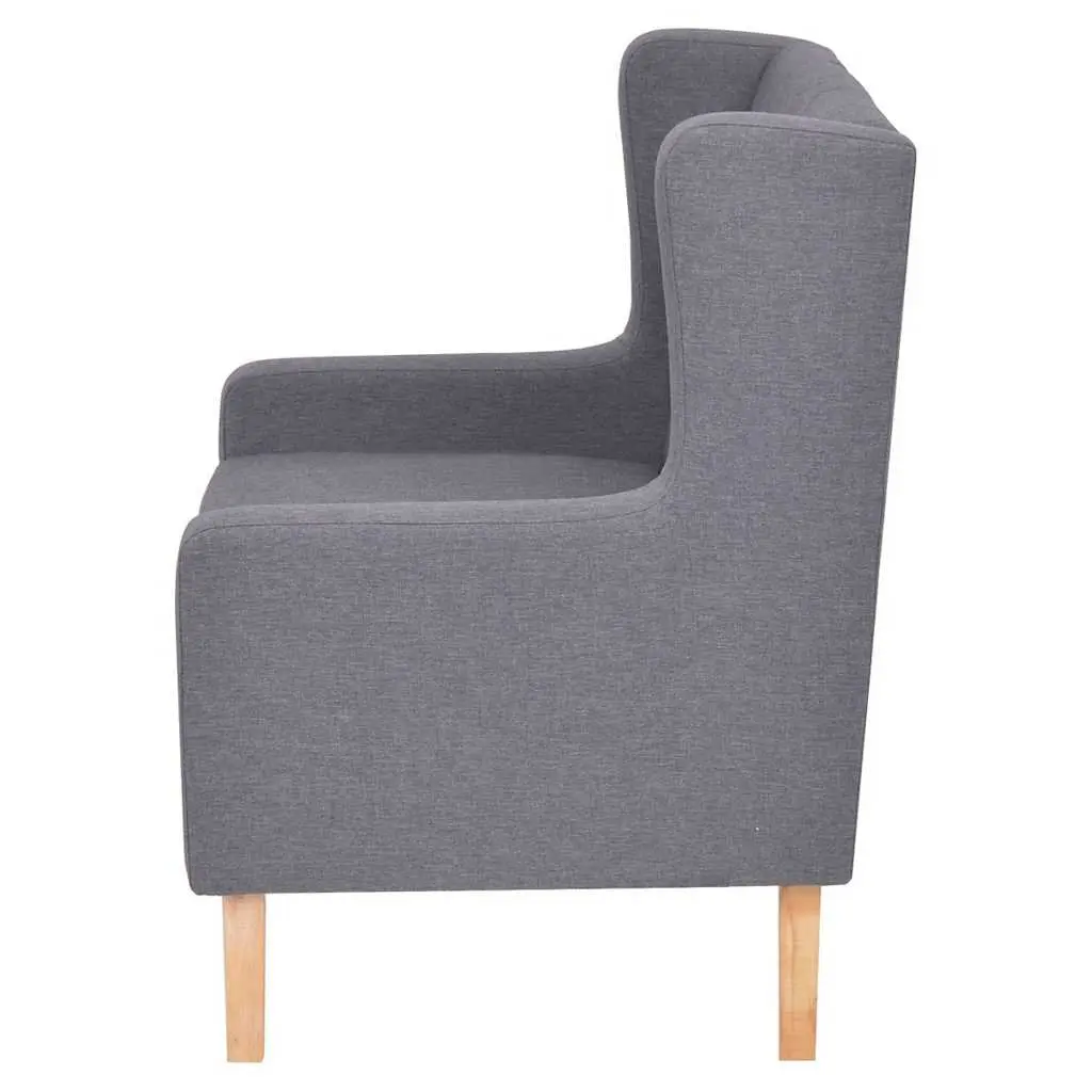 Grey Fabric Sofa Set 2 Pieces Armchair 3-Seater