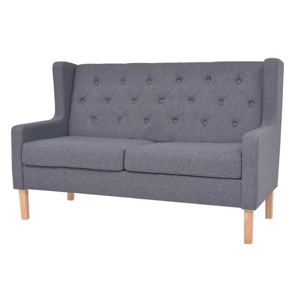 3-Piece Sofa Set Grey Fabric Armchair 2-Seater 3-Seater Living Room Lounge